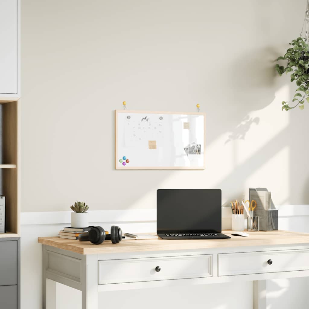 Magnetic Whiteboard with Solid Pine Wood Frame   Magnetic